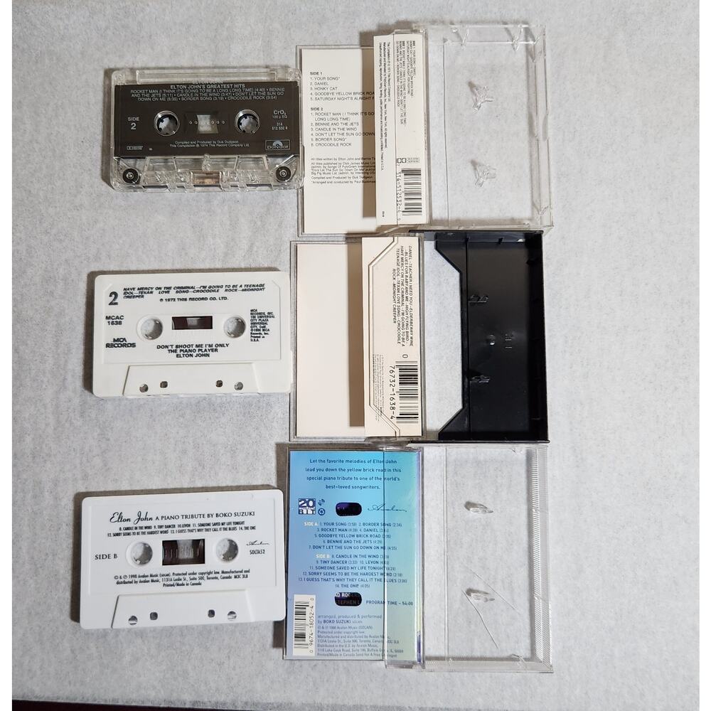 Elton John Vintage Tested Cassette Lot Of 3 (70s, 90s) Pre-owned - Picture 4 of 6
